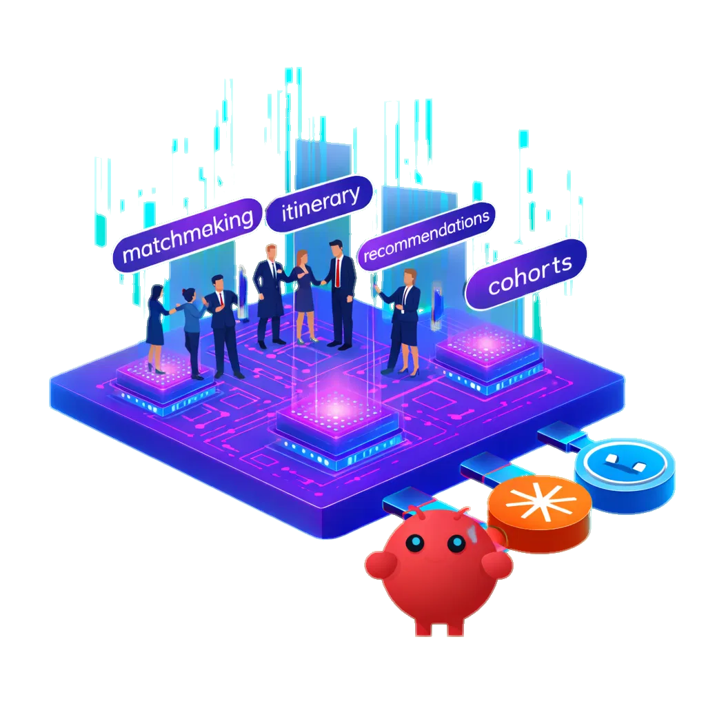 Illustration of attendee matchmaking and recommendations